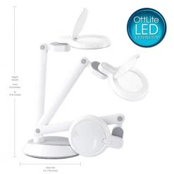 9 in. Space-Saving LED Magnifier Desk Lamp by OttLite -Outlet OttLite Store white ottlite desk lamps g97wgc ffp 44 1000