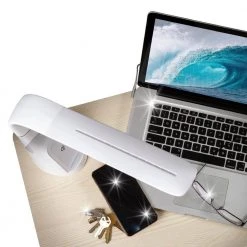 Purify LED Sanitizing 14 in. White Desk Lamp with Wireless Charging by OttLite -Outlet OttLite Store white ottlite desk lamps scnqc00s 4f 1000