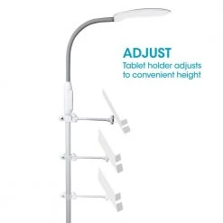 40 in. White/Grey Adjustable LED Floor Lamp with USB and Tablet Stand by OttLite -Outlet OttLite Store white ottlite floor lamps cs6wgc shpr 66 1000