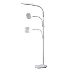 48 in. White Dimmable LED Floor Lamp with Magnifier by OttLite -Outlet OttLite Store white ottlite floor lamps csp57wgc shpr fa 1000