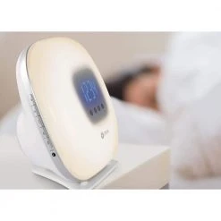 7.6 in. White Wake Up Your Way Light and Alarm Clock by OttLite -Outlet OttLite Store white ottlite lamp bases wu1fr9 ffp 76 1000