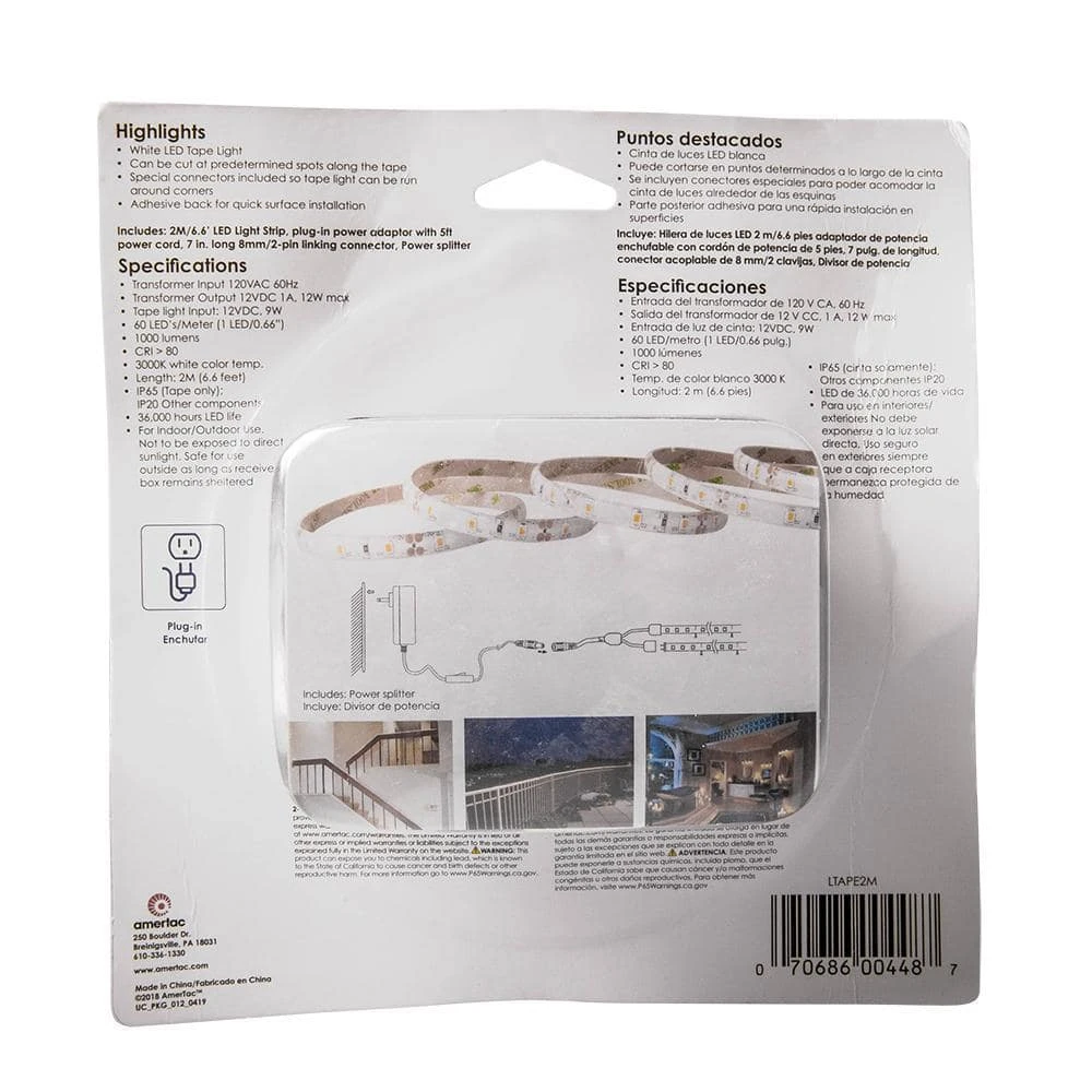 Indoor/Outdoor 6.6 ft. Warm White LED Tape Light Kit by Westek 5 Indoor/Outdoor 6.6 ft. Warm White LED Tape Light Kit by Westek - Image 5