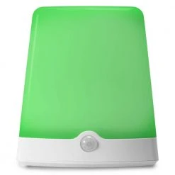 4.875 in. White Outdoor Motion-Activated Monolith Table Lamp with Red, Green and Blue Color Modes by Westek -Outlet OttLite Store white westek outdoor table lamps ls3101rgb n1 1d 1000