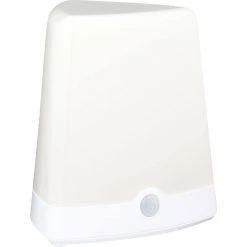 4.875 in. White Outdoor Motion-Activated Monolith Table Lamp with Red, Green and Blue Color Modes by Westek -Outlet OttLite Store white westek outdoor table lamps ls3101rgb n1 c3 1000