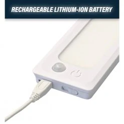 Rechargeable 4.25 in. LED White Under Cabinet Light with Touch and Motion Activation by Westek -Outlet OttLite Store white westek under cabinet lights bl bar4rc 2pk 76 1000