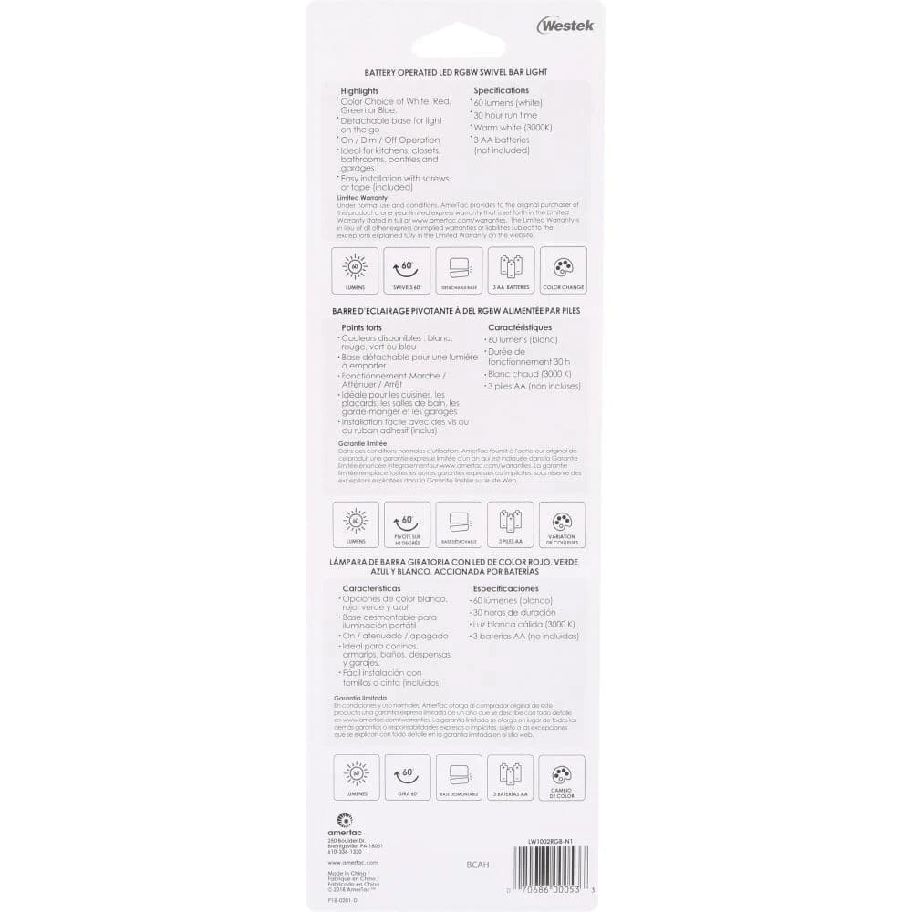 7.5 in. LED White Under Cabinet Light by Westek 4 7.5 in. LED White Under Cabinet Light by Westek - Image 4